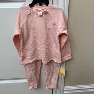Harper Canyon 2-Piece Outfit.  Light Pink with White Polka Dots, Size 24 Months